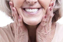 An older woman’s smile