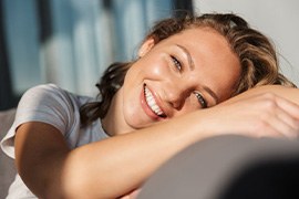 Lady smiles