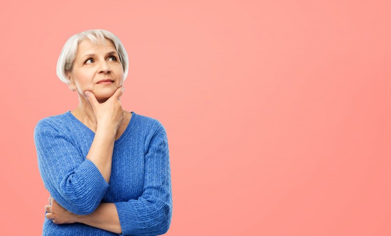 Woman with questioning expression.